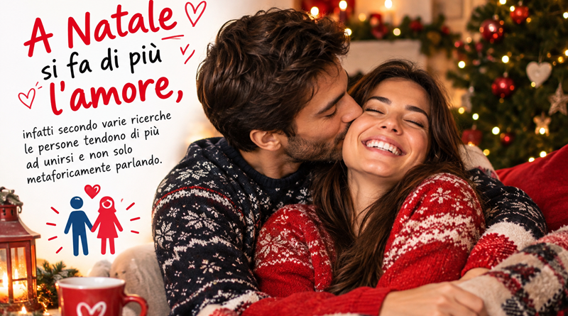 A Natale si fa di più l’amore, infatti secondo varie ricerche le persone tendono di più ad unirsi e non solo metaforicamente parlando.
