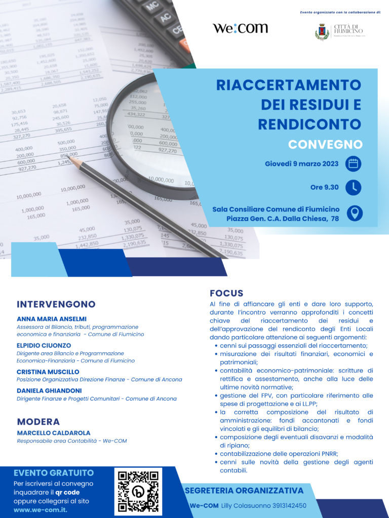 Riaccertamento dei residui e rendiconto