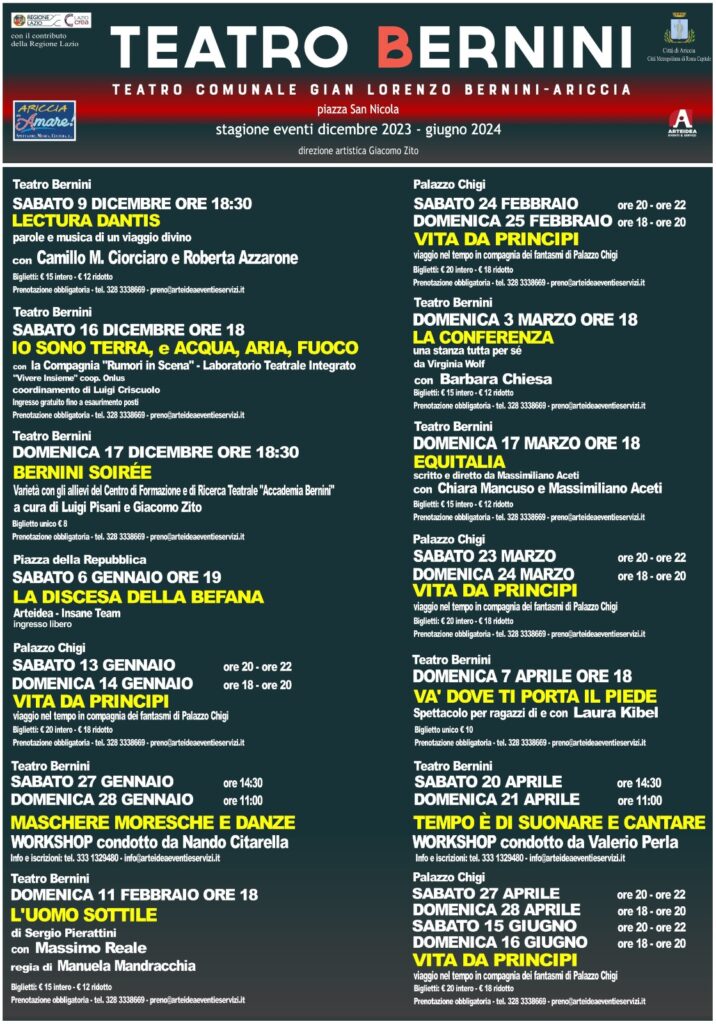 radiotusciaevents.com Ariccia, al via la stagione 2023-2024 del Teatro Bernini