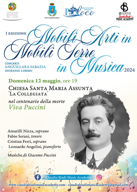 radiotusciaevents.com Giacomo Puccini verrà celebrato il 12 maggio ad Anguillara con l'ultimo evento di "Nobili Arti in Nobili Terre in Musica 2024".