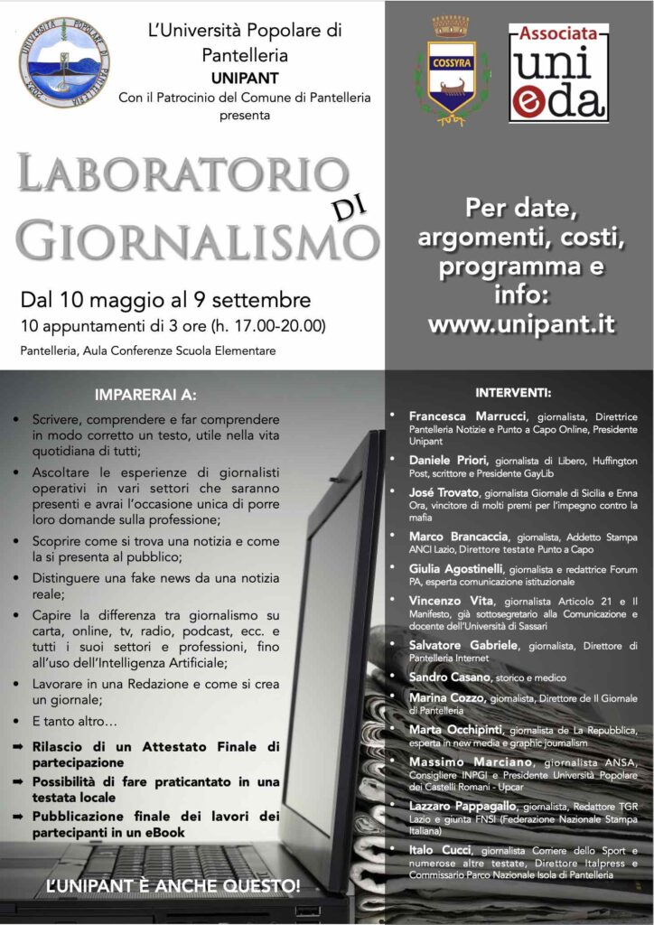 radiotusciaevents.com PROGRAMMA DETTAGLIATO - Pantelleria, UNIPANT: Laboratorio di Giornalismo
