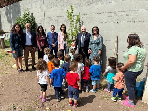radiotusciaevents.com Curiosi ed emozionatissimi, armati di palette e camion e al grido di 'evviva' hanno aiutato il giardiniere a piantare l'albero di melograno.