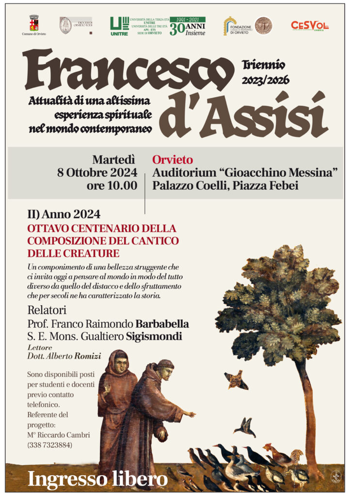 radiotusciaevents.com Francesco d'Assisi - Attualità di una altissima esperienza spirituale nel mondo contemporaneo”, promosso dall’UNITRE
