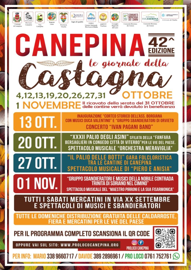radiotusciaevents.com Le giornate della castagna saranno caratterizzate da una serie di manifestazioni culturali, folkloristiche, artistiche, musicali