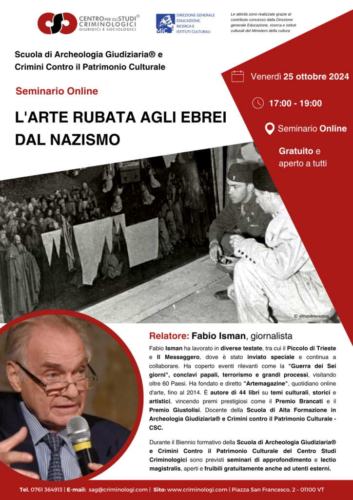 radiotusciaevents.com Fabio Isman racconta "L'arte rubata agli ebrei dal nazismo"