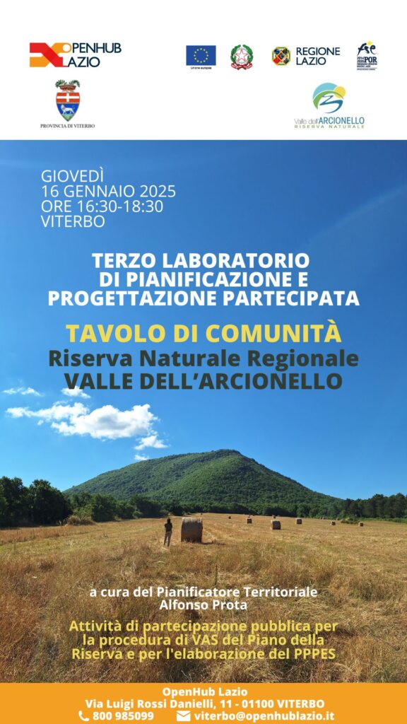 Tavolo di Comunità della Riserva Naturale Valle dell’Arcionello, la “Comunità della Riserva” responsabile e consapevole