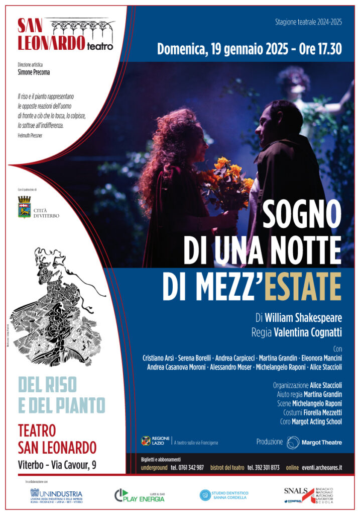  Teatro San Leonardo di Viterbo ospiterà una nuova, sorprendente versione di "Sogno di una notte di mezz'estate"