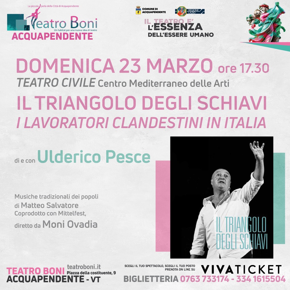 radiotusciaevents.com Ulderico Pesce è protagonista di "Il triangolo degli schiavi. I lavoratori clandestini in Italia"