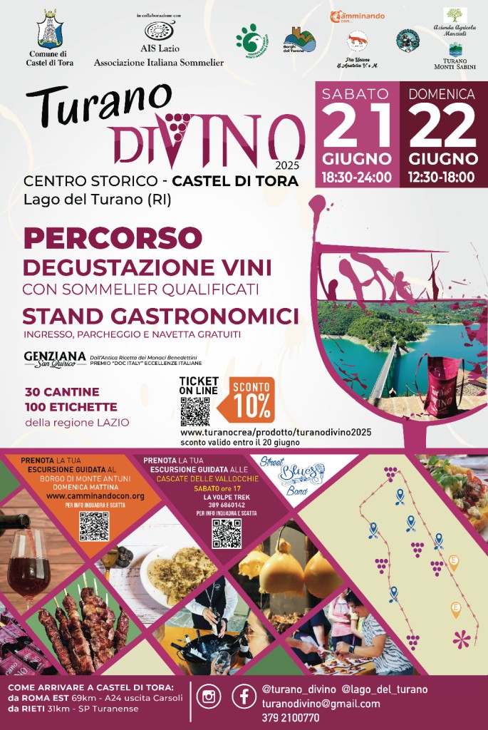 Turano diVino è l'occasione perfetta per una gita fuoriporta diversa dal solito, dove si beve bene, si mangia meglio