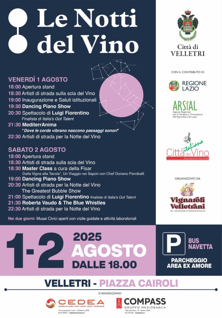 radiotusciaevents.com Le Notti del Vino, in programma a Velletri