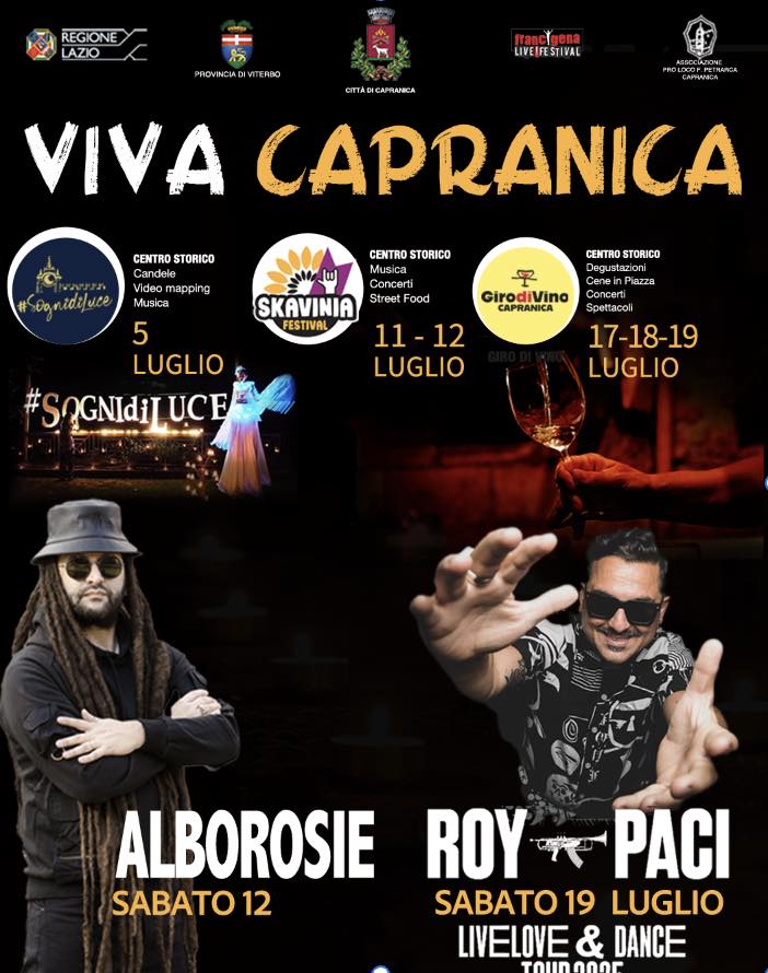 “Viva Capranica”, il cartellone di eventi estivi